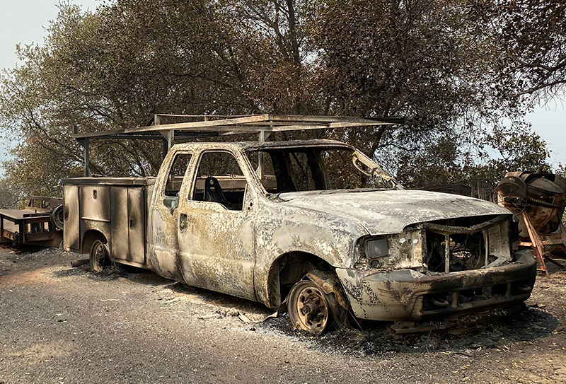 Burned truck