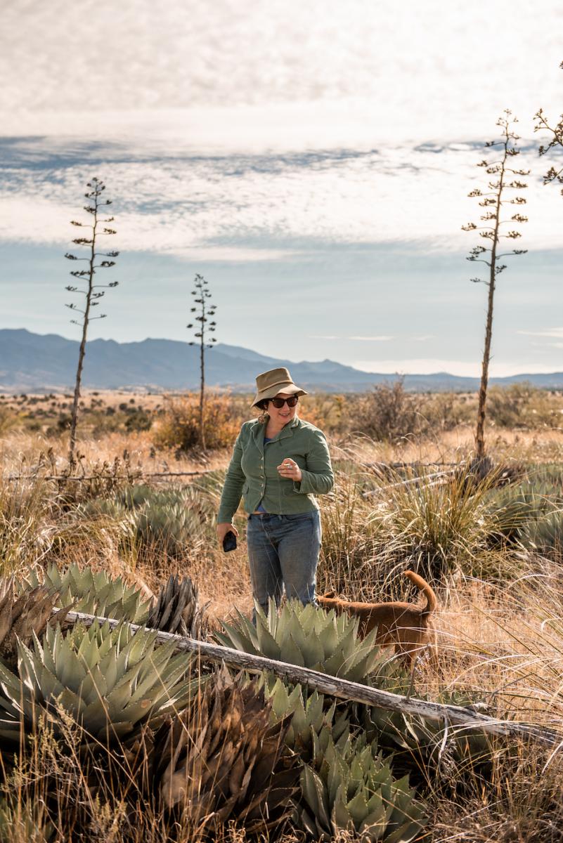 Francesca Claverie in an agave grove