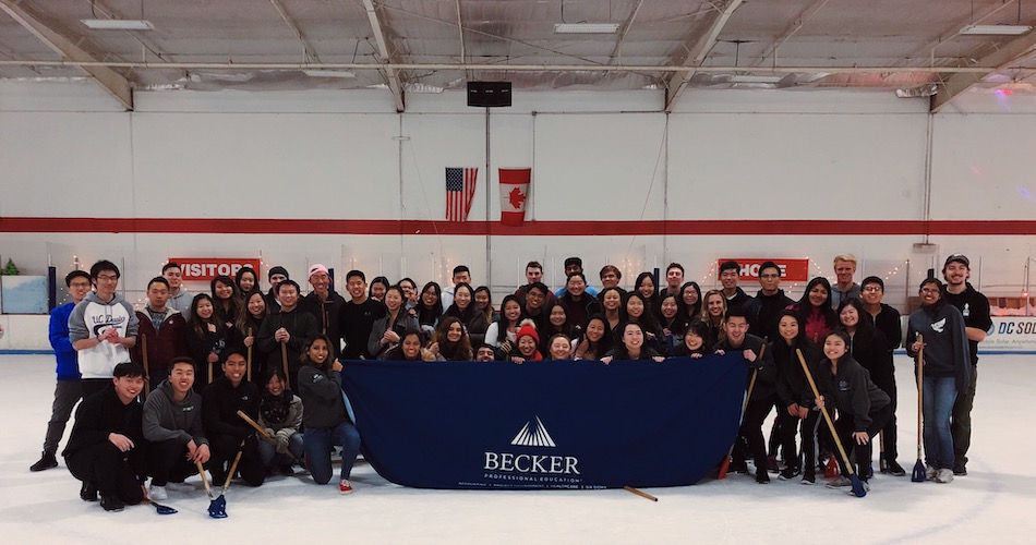 Accounting program plays hockey. 