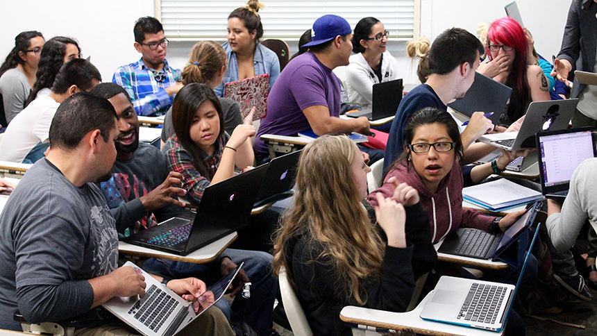 A classroom of engaged students