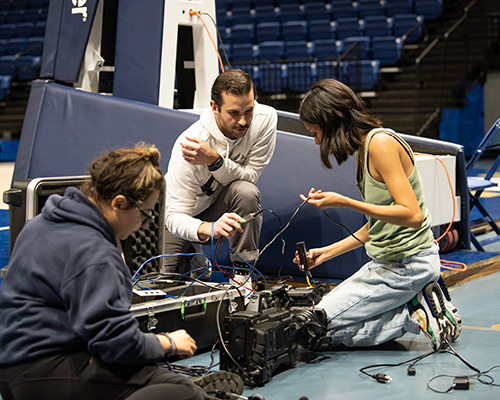 ESPN+ team gets ready for a show