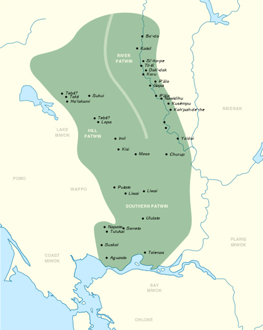 Three dialect groups of the Patwin language — Hill Patwin, River Patwin and Southern Patwin — are Indigenous to a region stretching from the San Francisco Bay Area to Colusa County in Northern California.