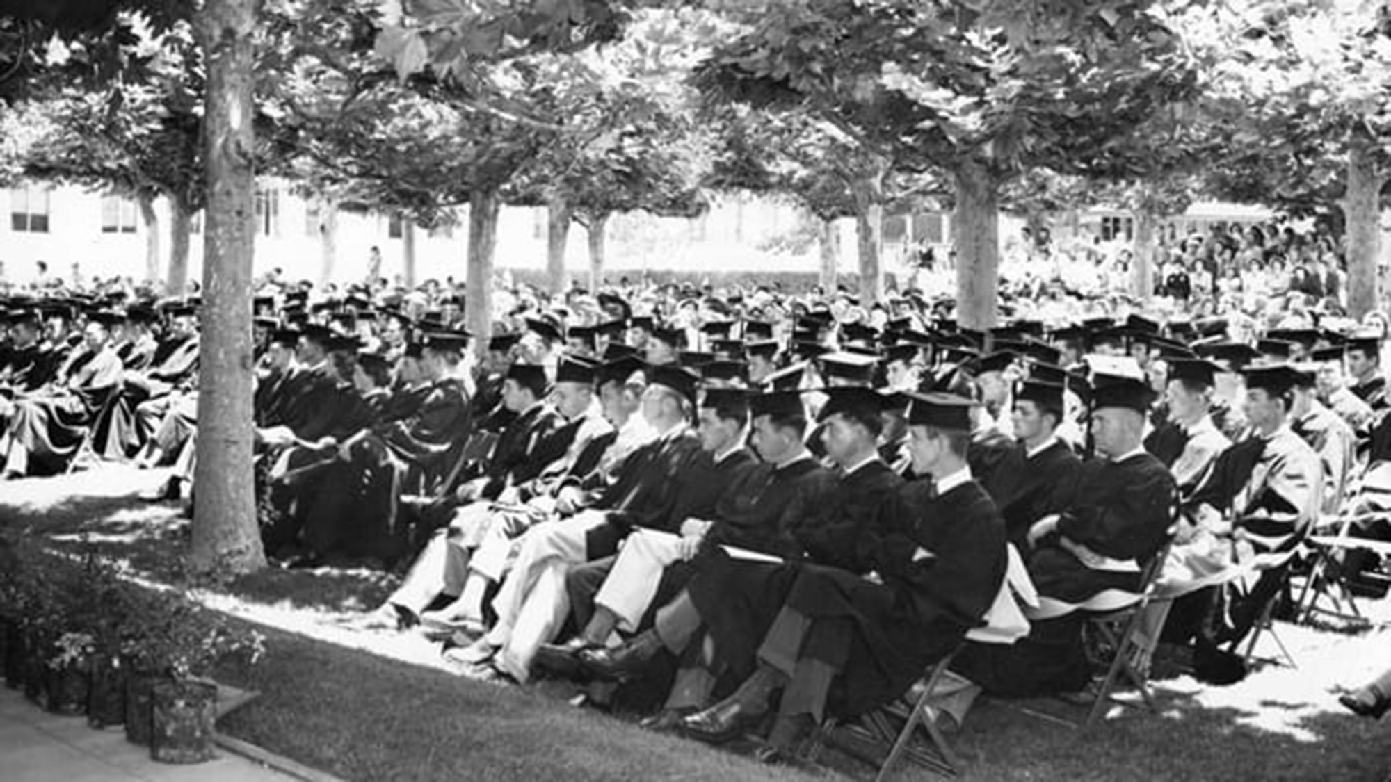 Graduate student commencement at UC Davis, circa 1949