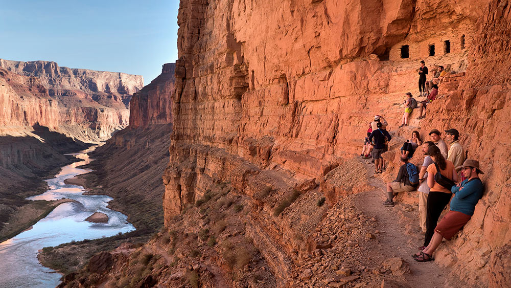 students raft down colorado river