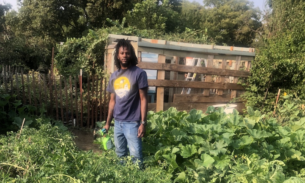 Eric Banks in the garden at UC Davis.