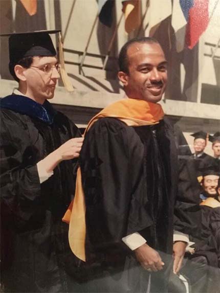 Gary S. May at commencement in 1991