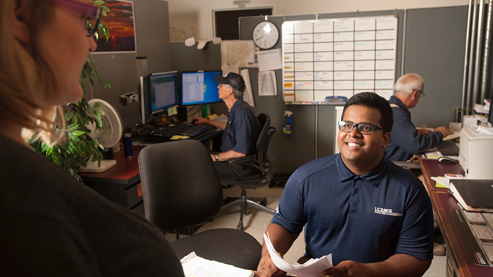 student working an internship