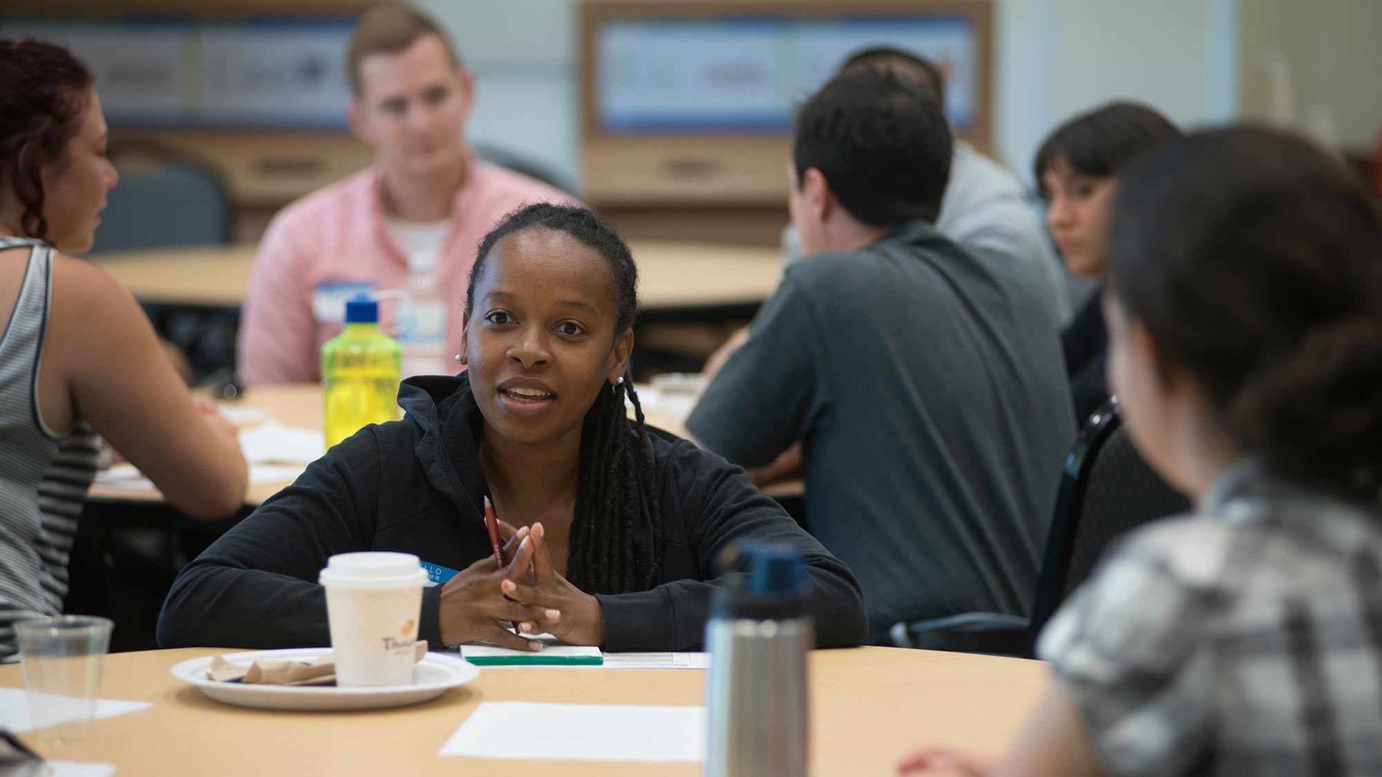 students discuss financial aid options