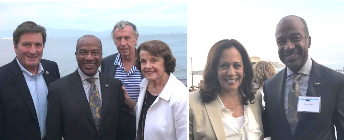 Chancellor with dignitaries at Lake Tahoe