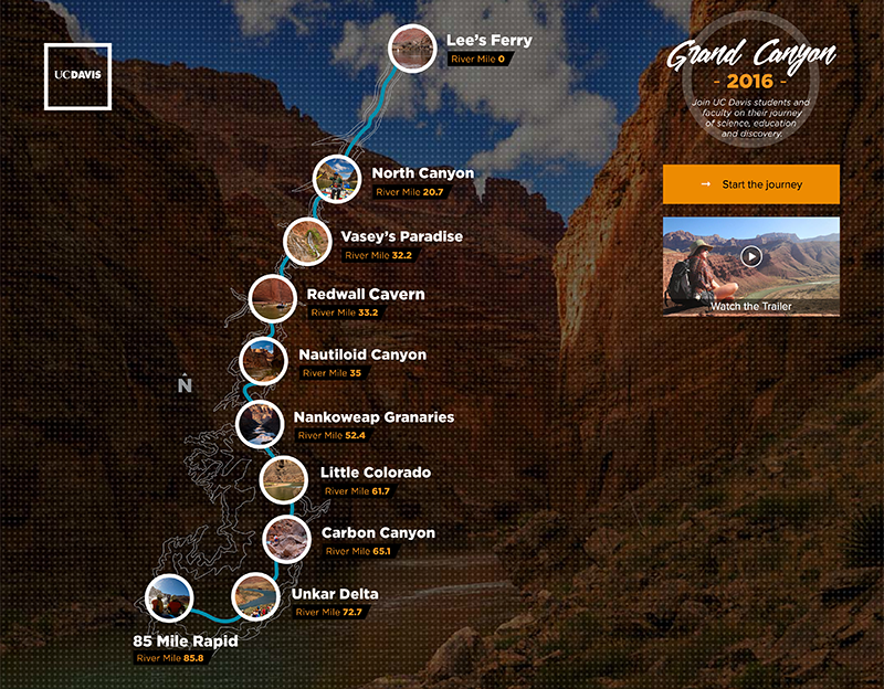 A screenshot of the Grand Canyon website.