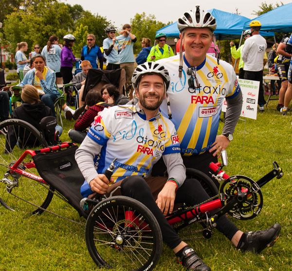 Kyle Bryant and Gino Cortopassi in biking gear