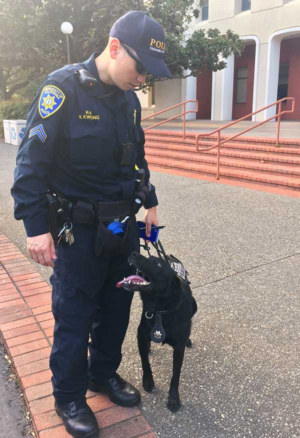 Officer Vincent Kwong and Charlie K-9