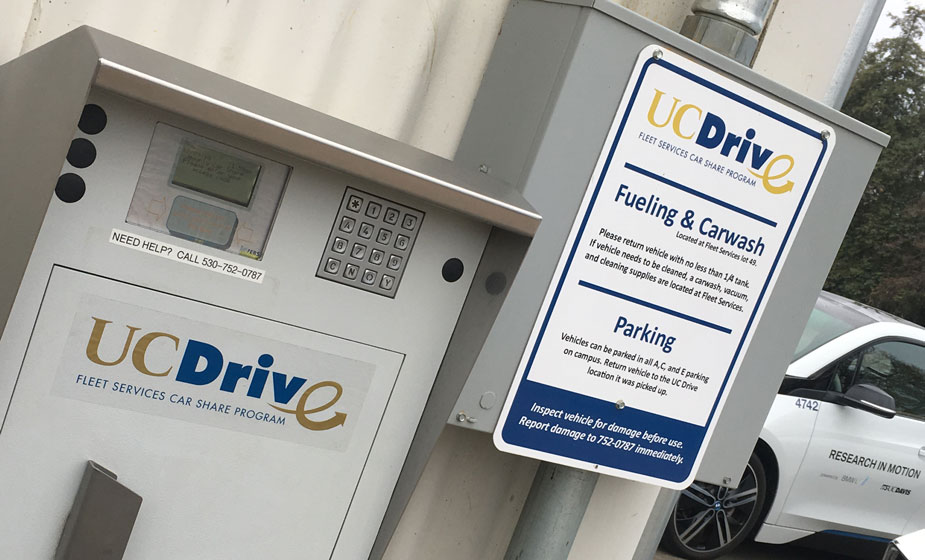 UCDrive electronic kiosk on wall