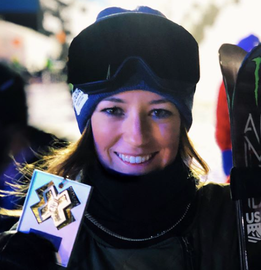 Brita Sigourney holds 2018 X Games medal.