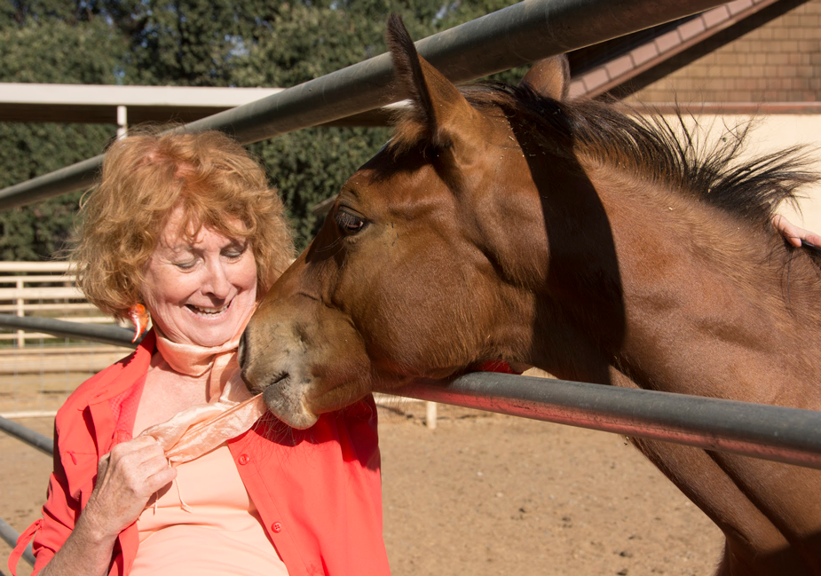 Susanne greets foal.