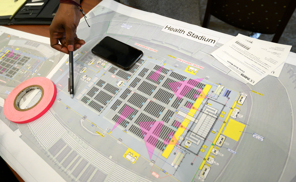 Map of stadium and seating for commencement