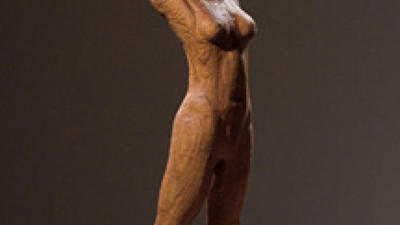 In his work titled Echo, sculpted from white oak, John Magnan sees "the strength and spirit of all women living with and fighting ovarian cancer."