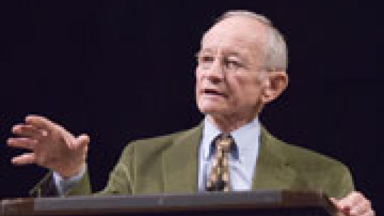 Poet Ted Kooser, former poet laureate of the United States, gives a reading the night of Oct. 26 in the Wyatt Pavilion Theatre. 