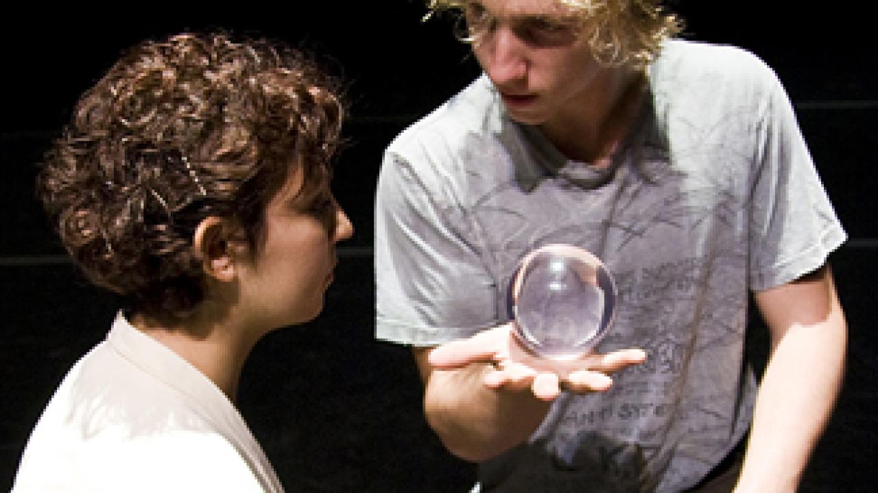 Samanta Fernandez Fifeld (fourth year, microbiology) and Alexander Weston (2009 graduate in technocultural studies) appear in Tribes.