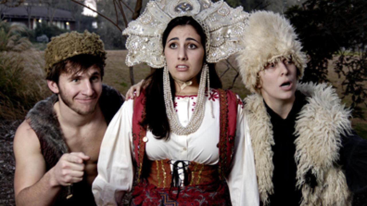 UC Davis students Mark Ferrando, Gia Battista and Heidi Kendrick in The Winter's Tale, a production of the Department of Theatre and Dance.