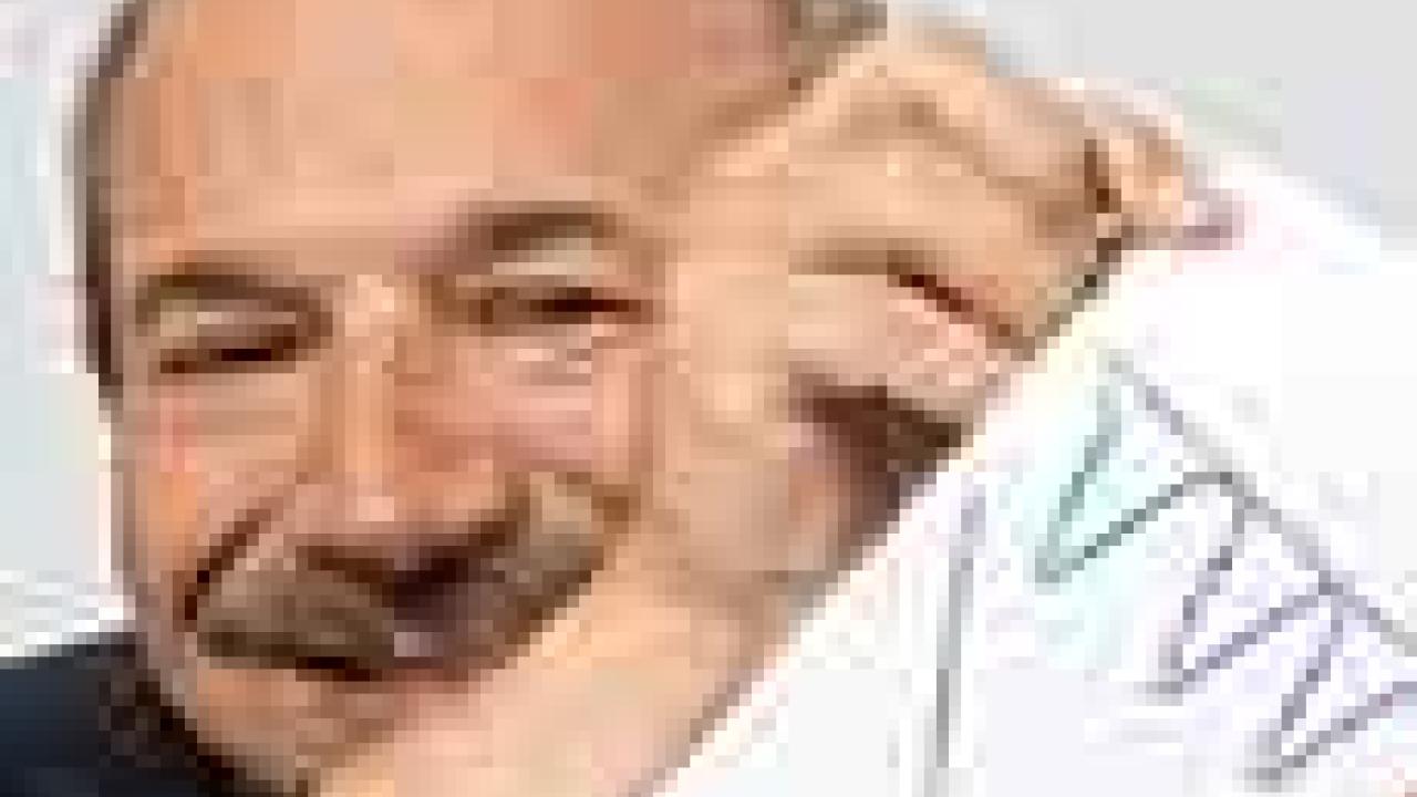 Photo: Brian P. Schmidt, physics, 2011, and his drawing (cropped)