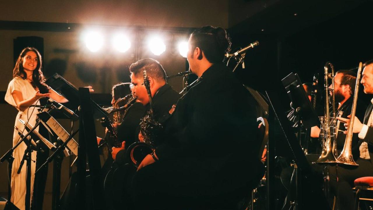 The Julia Keefe Indigenous Big Band brings charisma, passion, and purpose to the Jackson Hall stage at the Mondavi Center for the Performing Arts this week (Jasz Garrett/ photography).