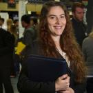 Stephanie Doria, a senior majoring in Evolution, Ecology & Biodiversity is photographed at a UC Davis career fair