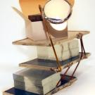 Jared Tolla's A Little Construction, one of his works in Remnants. The pieces are small: Each would fit inside a 3-inch cube.