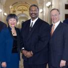 Photo: E. Dotson Wilson, chief clerk of the Assembly; Yamada; Barnes; Hexter; and Brian Ebbert, assistant chief clerk of the Assembly.
 
