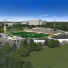 An artist&rsquo;s rendering here shows the stadium design that was recently approved by the UC regents.