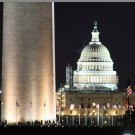 U.S. Capitol and Washington Monument at night