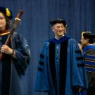 Ralph J. Hexter in commencement regalia, 2018