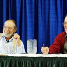 John McPhee, left, and Eldridge Moores share a chuckle during the talk.