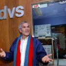 Michael Mercury, also known as Clinton Leon Cochran, stands outside KDVS, located in the basement of Freeborn Hall. The longtime campus radio personality has found that when hardship has struck there have been other opportunities knocking on his