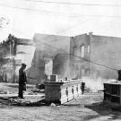 Archive photo of 1916 fire in downtown Davis