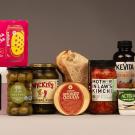 A group shot of food products that are probiotic, prebiotic and fermented